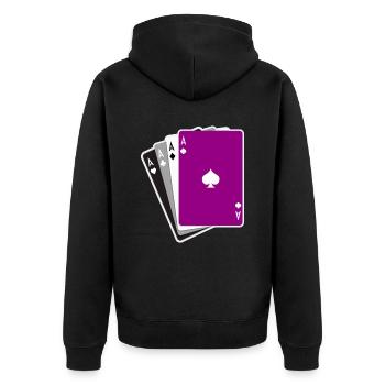 Drapeau des cartes asexuées - Veste à capuche bio Premium Unisexe - noir - Dos - Nico (187cm)
