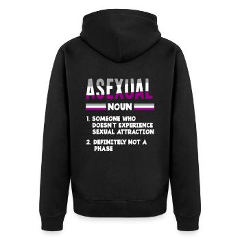 Asexuell Asexualität Outing - Unisex Premium Bio Zip Hoodie - Schwarz - Hinten - Nico (187cm)