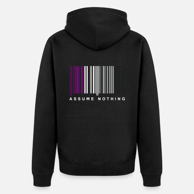 Asexual Barcode - Unisex Premium Organic Zip Hoodie - black