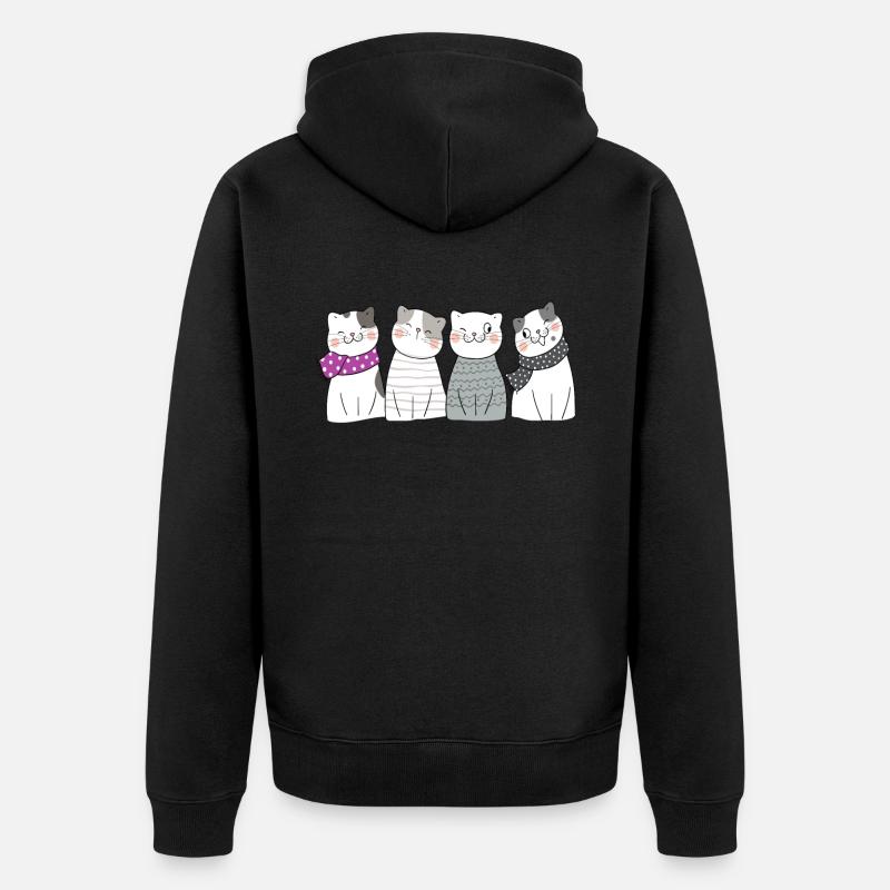 Chats asexués - Veste à capuche bio Premium Unisexe - noir