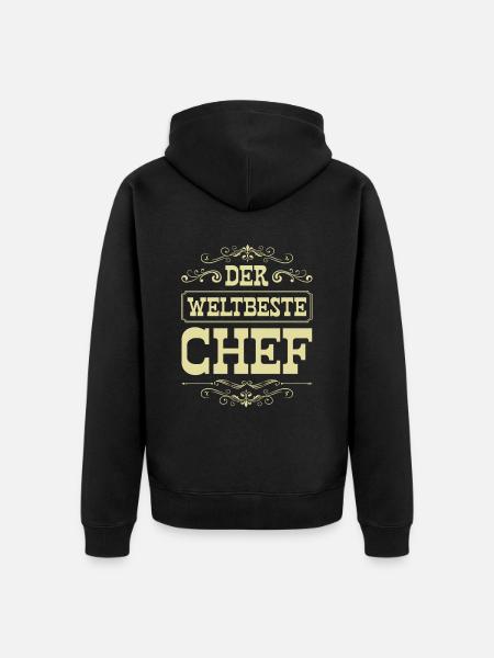 Weltbester Chef - Unisex Premium Bio Zip Hoodie - Schwarz