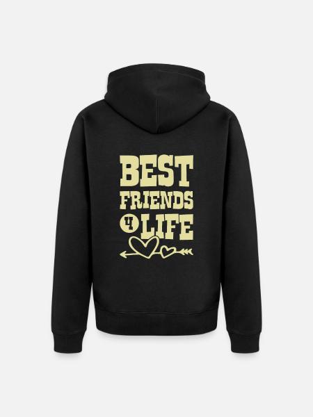 Best Friends 4 Life - Unisex Premium Organic Zip Hoodie - black
