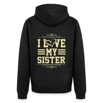 J’aime ma sœur - Veste à capuche bio Premium Unisexe - noir - Dos - Nico (187cm)