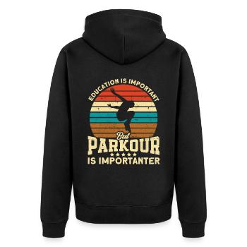 Parkour Cadeau Freerunning Parkour Runner - Veste à capuche bio Premium Unisexe - noir - Dos - Nico (187cm)