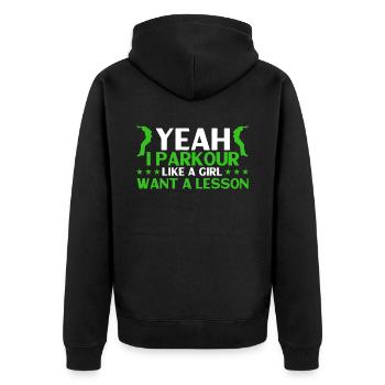 Parkour Cadeau Freerunning Parkour Runner - Veste à capuche bio Premium Unisexe - noir - Dos - Nico (187cm)