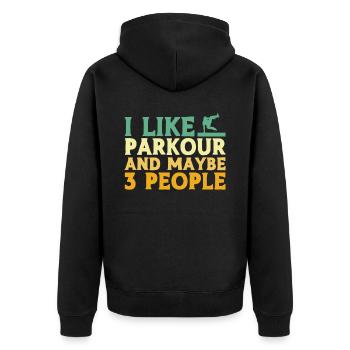 Parkour Cadeau Freerunning Parkour Runner - Veste à capuche bio Premium Unisexe - noir - Dos - Nico (187cm)