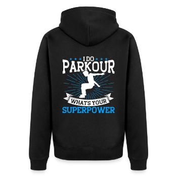 Parkour Cadeau Freerunning Parkour Runner - Veste à capuche bio Premium Unisexe - noir - Dos - Nico (187cm)