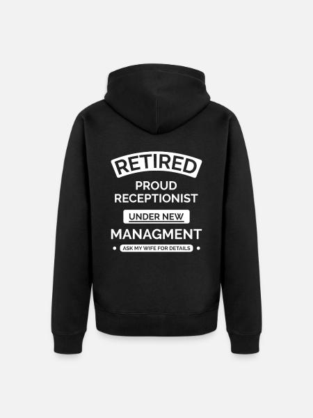 Retired receptionist - Unisex Premium Organic Zip Hoodie - black