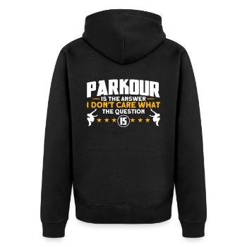 Parkour Cadeau Freerunning Parkour Runner - Veste à capuche bio Premium Unisexe - noir - Dos - Nico (187cm)