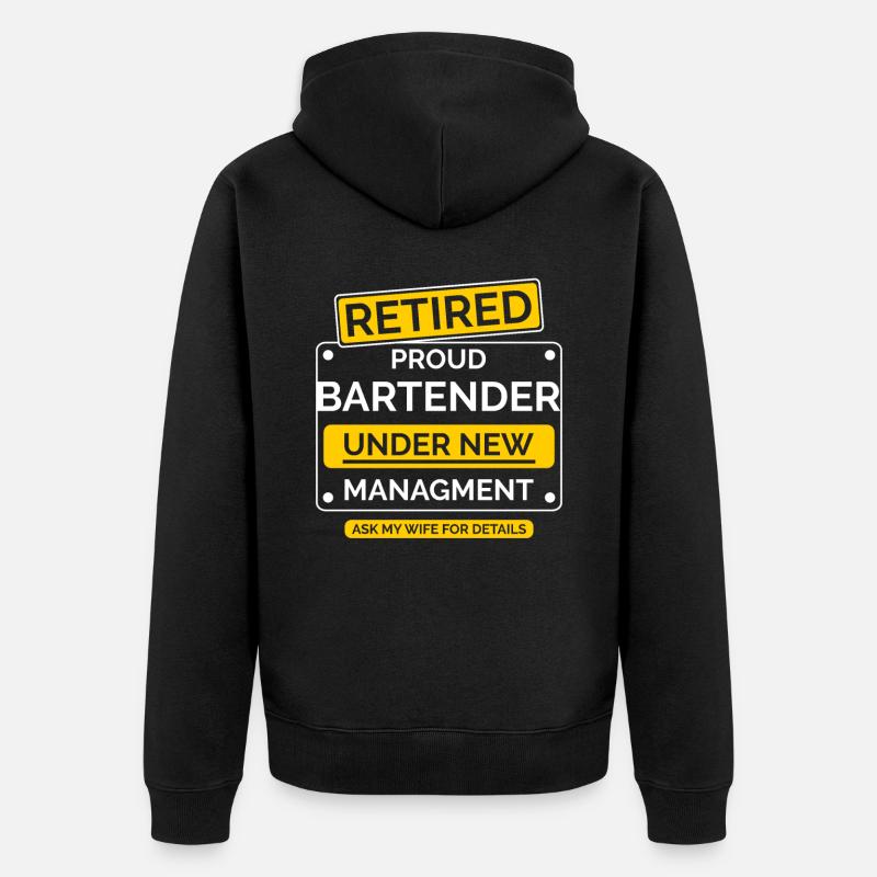 Barkeeper Ruhestand - Unisex Premium Bio Zip Hoodie - Schwarz