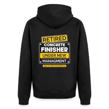 Concrete builder retirement - Unisex Premium Organic Zip Hoodie - black - Back - Nico (187cm)