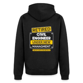 Civil Engineer Retirement - Unisex Premium Organic Zip Hoodie - black - Back - Nico (187cm)
