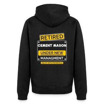 Maurer Maurermeister Ruhestand - Unisex Premium Bio Zip Hoodie - Schwarz - Hinten - Nico (187cm)