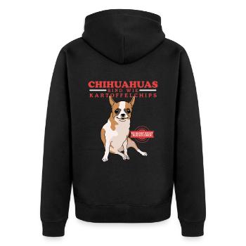 Chihuahua Dog Owner Dogs Gift - Unisex Premium Organic Zip Hoodie - black - Back - Nico (187cm)