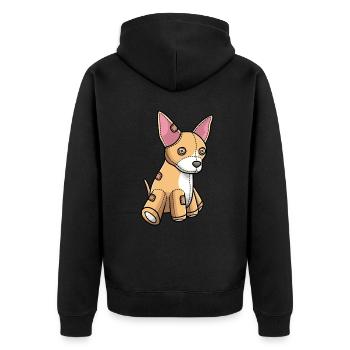 Chiweenie Dog Cuddly Toy - Veste à capuche bio Premium Unisexe - noir - Dos - Nico (187cm)