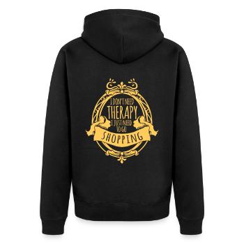 Thérapie de magasinage - Veste à capuche bio Premium Unisexe - noir - Dos - Nico (187cm)