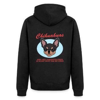 Chihuahua Dogs | Dog Owner Gift - Unisex Premium Organic Zip Hoodie - black - Back - Nico (187cm)