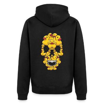 Drôle de crâne de canard en caoutchouc - Veste à capuche bio Premium Unisexe - noir - Dos - Nico (187cm)