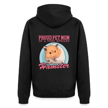 Hamster Maman Doré Hamster Nain Hamster Cadeau - Veste à capuche bio Premium Unisexe - noir - Dos - Nico (187cm)