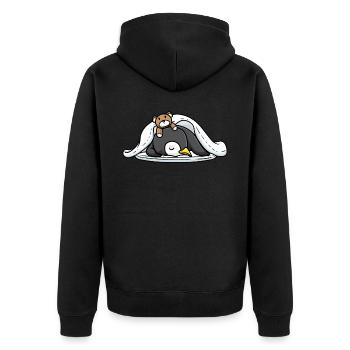 Drôle de pingouin endormi avec sommeil - Veste à capuche bio Premium Unisexe - noir - Dos - Nico (187cm)
