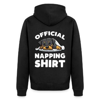 Rottweiler Chien endormi - Veste à capuche bio Premium Unisexe - noir - Dos - Nico (187cm)