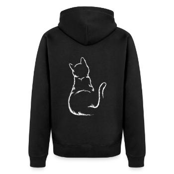 Cats Silhouette Kitten Cat - Unisex Premium Organic Zip Hoodie - black - Back - Nico (187cm)