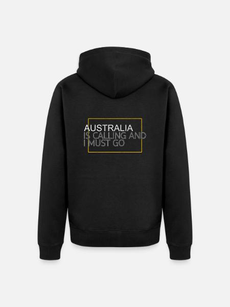 Australia Quote - Unisex Premium Organic Zip Hoodie - black