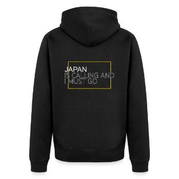 Japan Quote - Unisex Premium Organic Zip Hoodie - black - Back - Nico (187cm)
