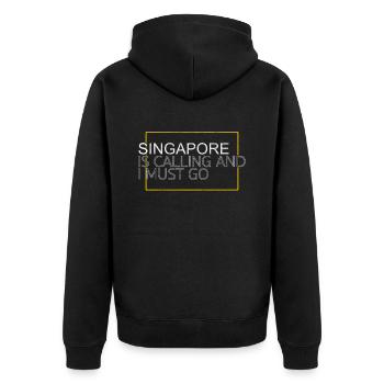 Citation de Singapour - Veste à capuche bio Premium Unisexe - noir - Dos - Nico (187cm)