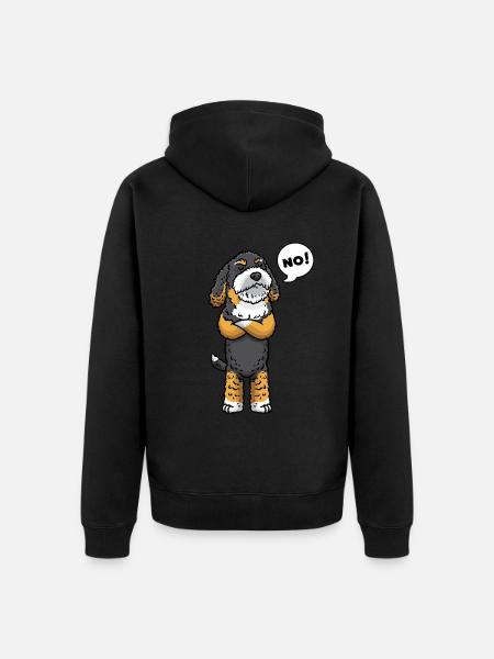 Bernedoodle dog stubborn - Unisex Premium Organic Zip Hoodie - black