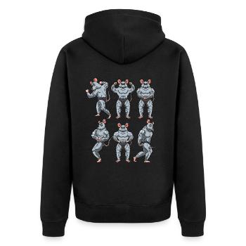 Rat Fitness Gym Motivation - Unisex Premium Organic Zip Hoodie - black - Back - Nico (187cm)