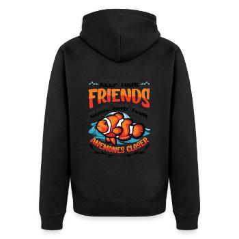 Funny pun clownfish anemones - Unisex Premium Organic Zip Hoodie - black - Back - Nico (187cm)