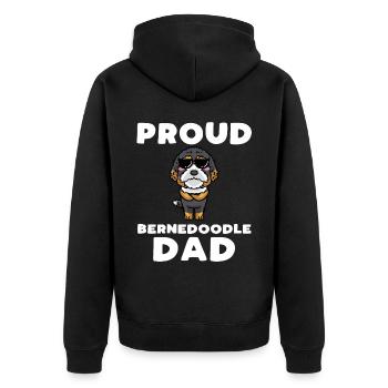 Bernedoodle Dog - Unisex Premium Organic Zip Hoodie - black - Back - Nico (187cm)