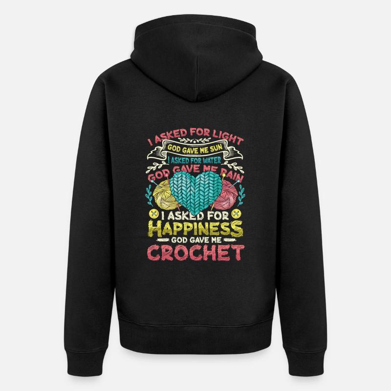 Crochet Fil chanceux - Veste à capuche bio Premium Unisexe - noir