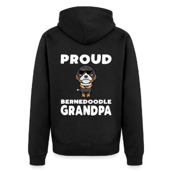 Bernedoodle Dog - Unisex Premium Organic Zip Hoodie - black - Back - Nico (187cm)