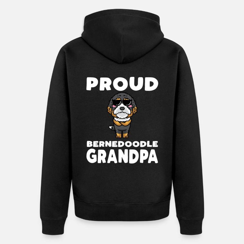 Bernedoodle Hund - Unisex Premium Bio Zip Hoodie - Schwarz
