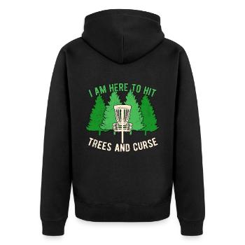 Disc Golf Discgolf ici pour frapper les arbres et maudire - Veste à capuche bio Premium Unisexe - noir - Dos - Nico (187cm)