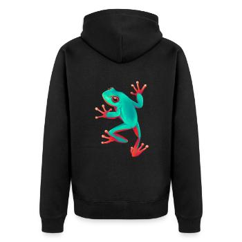 Frog Red-eyed tree frog Agalychnis Callidryas - Unisex Premium Organic Zip Hoodie - black - Back - Nico (187cm)