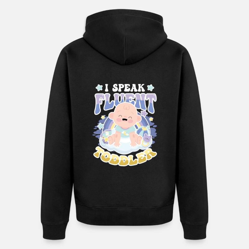 Je parle couramment Toddler - Veste à capuche bio Premium Unisexe - noir