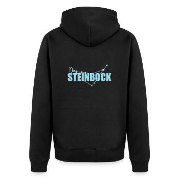Steinbock Sternzeichen Capricorn Sternbild - Unisex Premium Bio Zip Hoodie - Schwarz - Hinten - Nico (187cm)