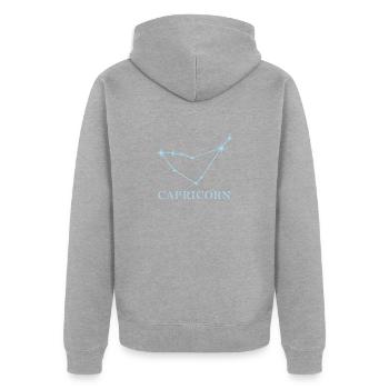Sternkonstellation Sternzeichen Steinbock - Unisex Premium Bio Zip Hoodie - Grau meliert - Hinten - Nico (187cm)