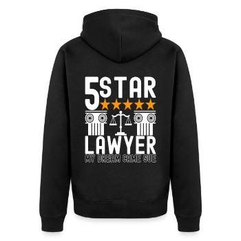 Jura Student Richter Staatsanwalt - Unisex Premium Bio Zip Hoodie - Schwarz - Hinten - Nico (187cm)