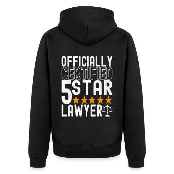 Jura Student Richter Staatsanwalt - Unisex Premium Bio Zip Hoodie - Schwarz - Hinten - Nico (187cm)