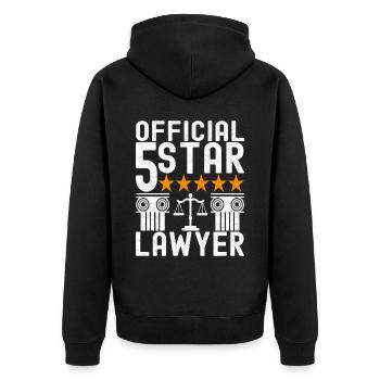 Law Student Judge Public Prosecutor - Unisex Premium Organic Zip Hoodie - black - Back - Nico (187cm)