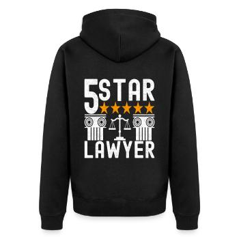 Law Student Judge Public Prosecutor - Unisex Premium Organic Zip Hoodie - black - Back - Nico (187cm)