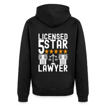 Law Student Judge Public Prosecutor - Unisex Premium Organic Zip Hoodie - black - Back - Nico (187cm)