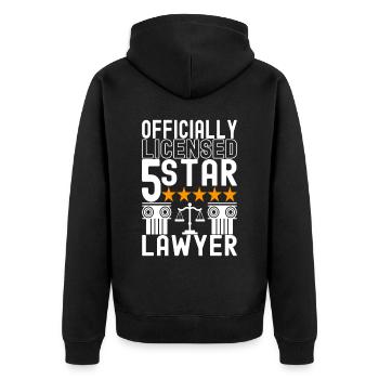 Law Student Judge Public Prosecutor - Unisex Premium Organic Zip Hoodie - black - Back - Nico (187cm)