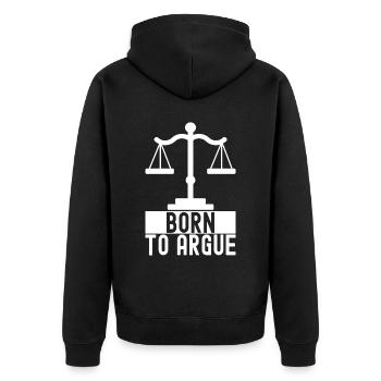 Law Student Judge Public Prosecutor - Unisex Premium Organic Zip Hoodie - black - Back - Nico (187cm)