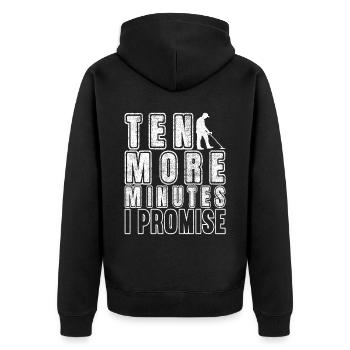 Metal detector detectorist Sondler - Unisex Premium Organic Zip Hoodie - black - Back - Nico (187cm)