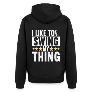 Metal detector detectorist Sondler - Unisex Premium Organic Zip Hoodie - black - Back - Nico (187cm)